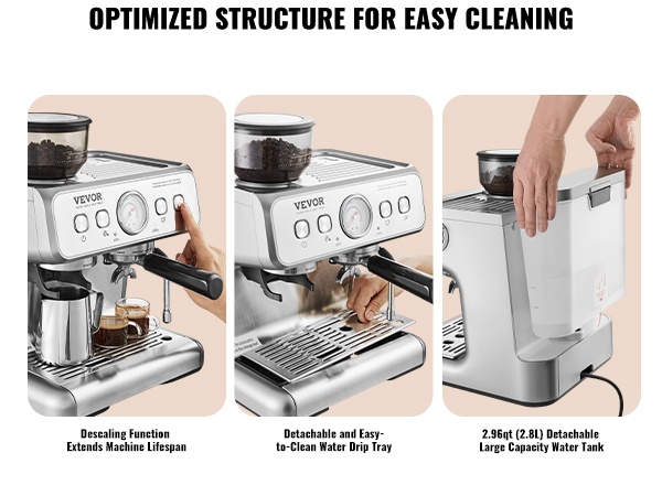 Helposti puhdistettava rakenne