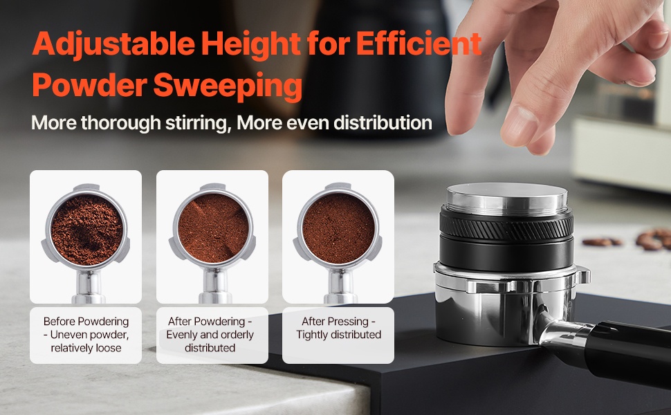 Espresso-tamperin jousikuormitteinen rakenne