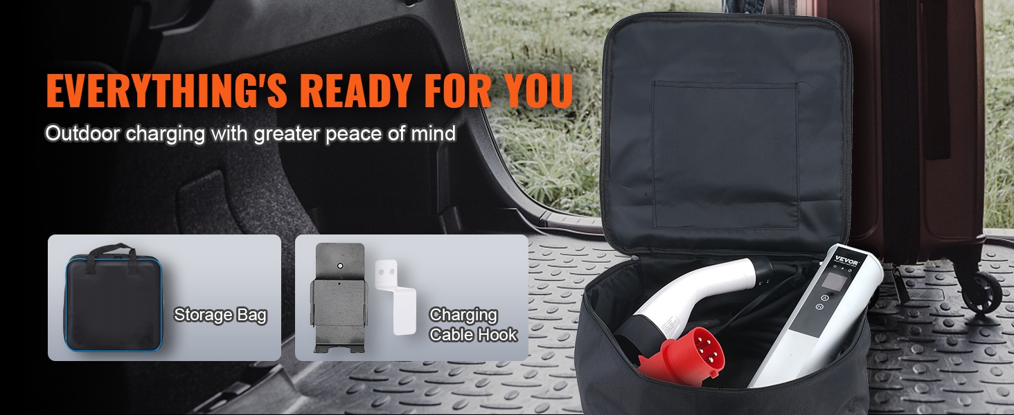 Säilytyslaukku, pohja ja kaapelikoukku