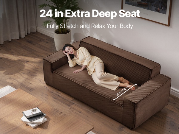 Sohvan syvä istuin, lähikuva