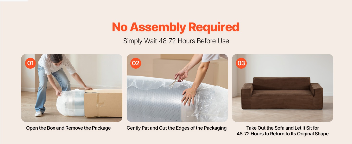 Sohva ilman kokoamista, käyttövalmis