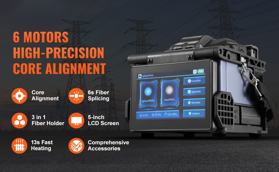 Valokuitujen kuorihitsauslaite yleisnäkymä