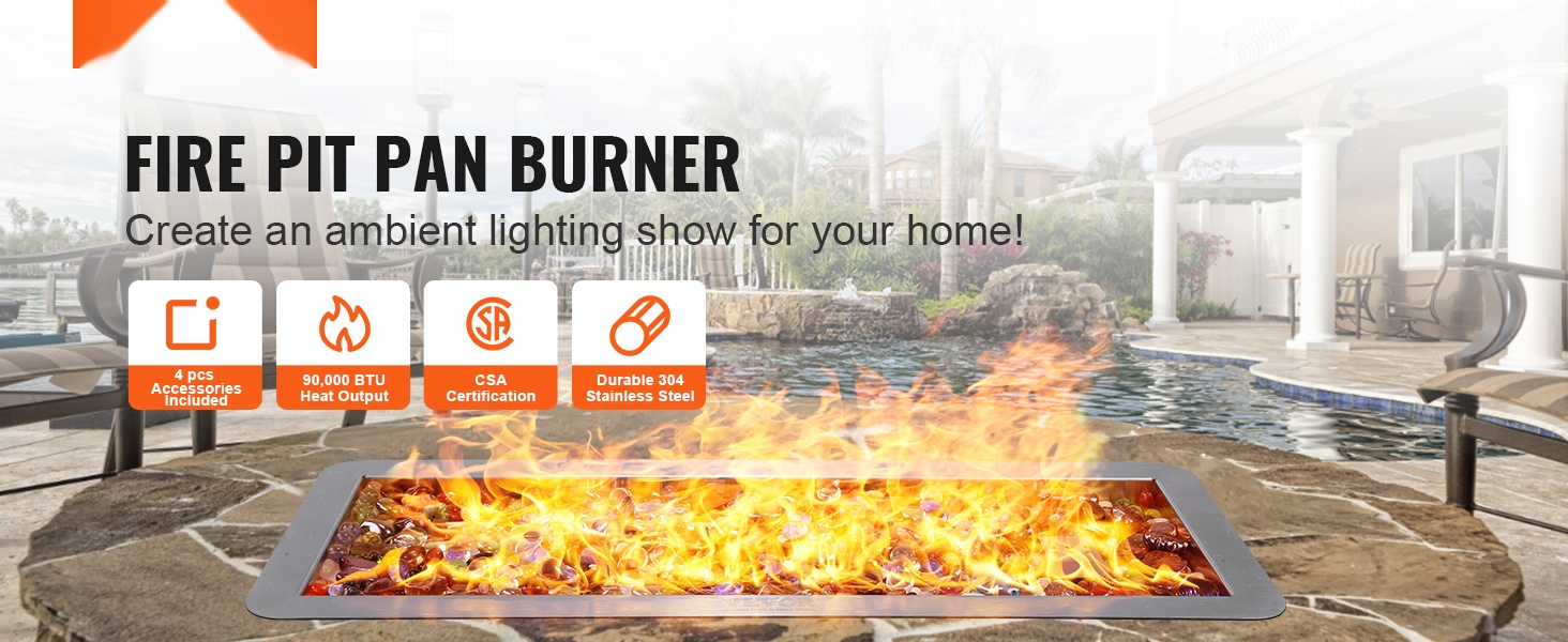 Upotettava H-muotoinen tulipesän poltinruukku 18-tuumainen