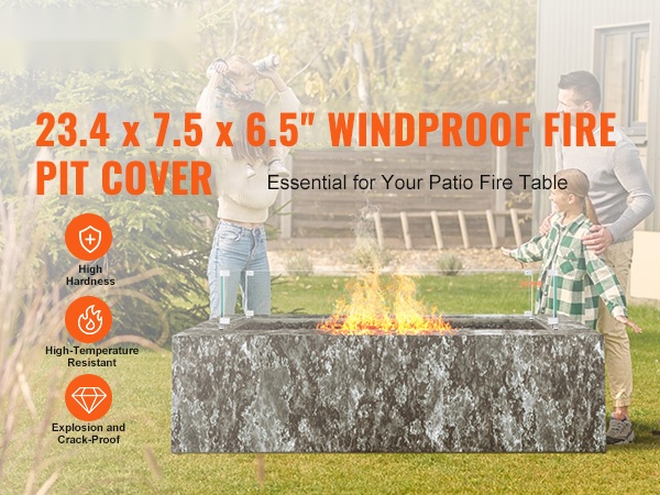 Lasinen tuulensuoja tulipöydälle lähikuva