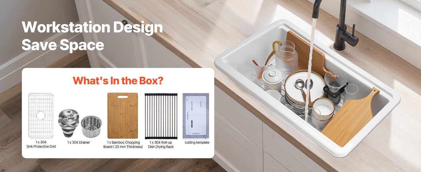 Työpistealtaan kiskorakenne ja tarvikkeet