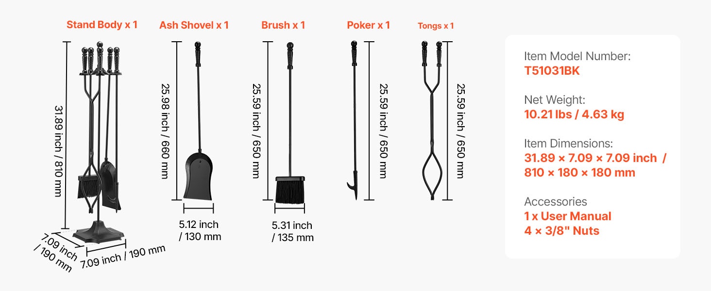 Tuhka-astian mitat ja yksityiskohdat