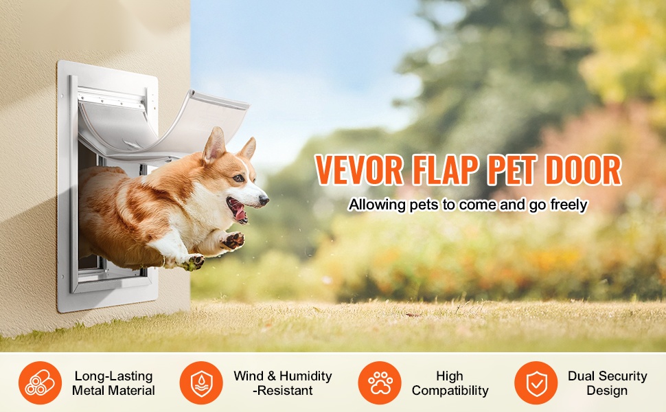 Lemmikkiovi metallikehyksellä ja PVC-läpällä