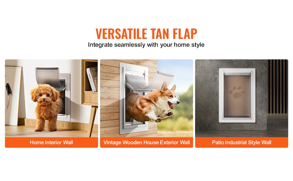 Sisustukseen sopiva ruskea lemmikkioven läppä