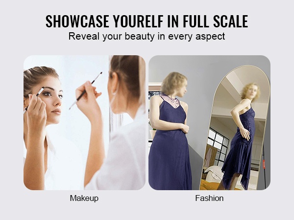 Kaareva lattiapeili, lähikuva heijastuksesta