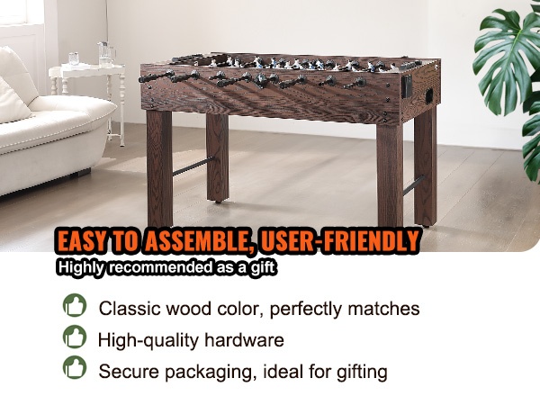 Pöytäjalkapallopöytä taitettuna sivuun