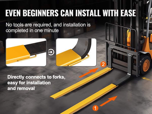 Asennusvaihe lavahaarukan jatkeille