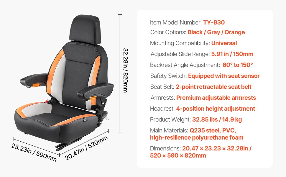 Yleisnäkymä asennetusta istuimesta