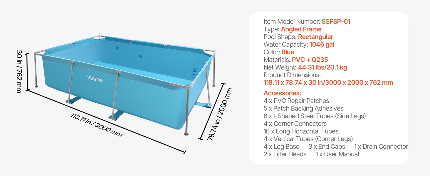 Suorakaiteen muotoinen allas ylhäältä katsottuna