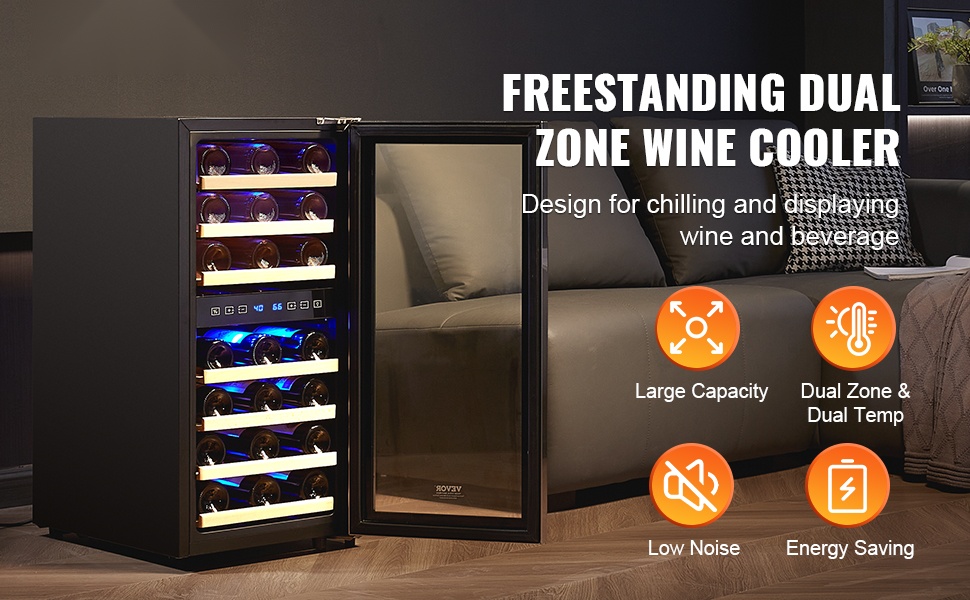 Vapaasti seisova viinikaappi, yleiskuva