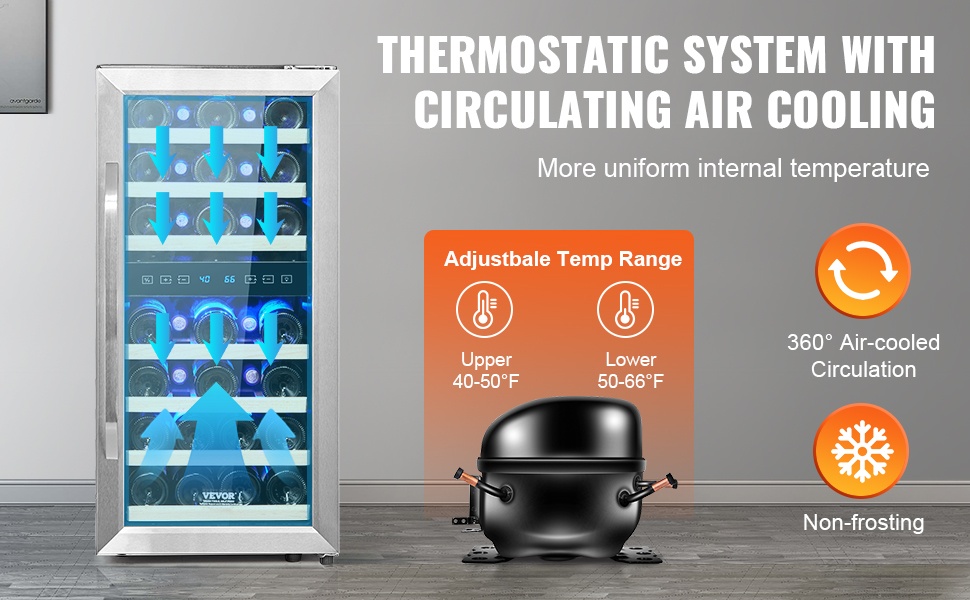 Kaksialueinen lämpötilansäätö viinikaapissa