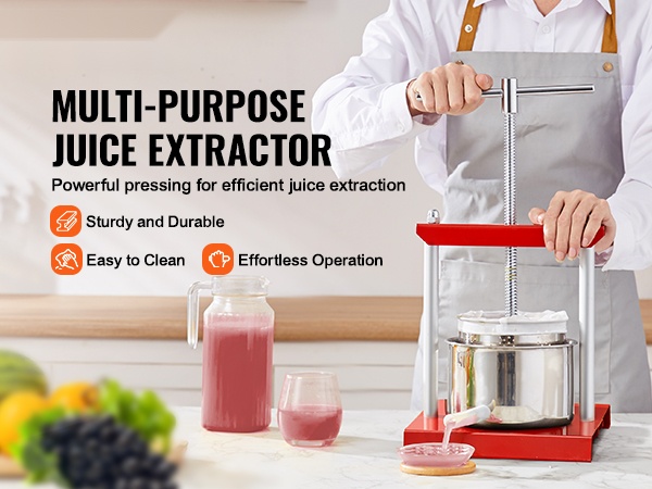 Hedelmä- ja viinipuristin käytössä