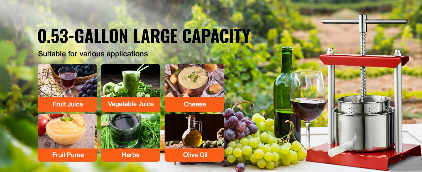 Monikäyttöinen hedelmä- ja viinipuristin