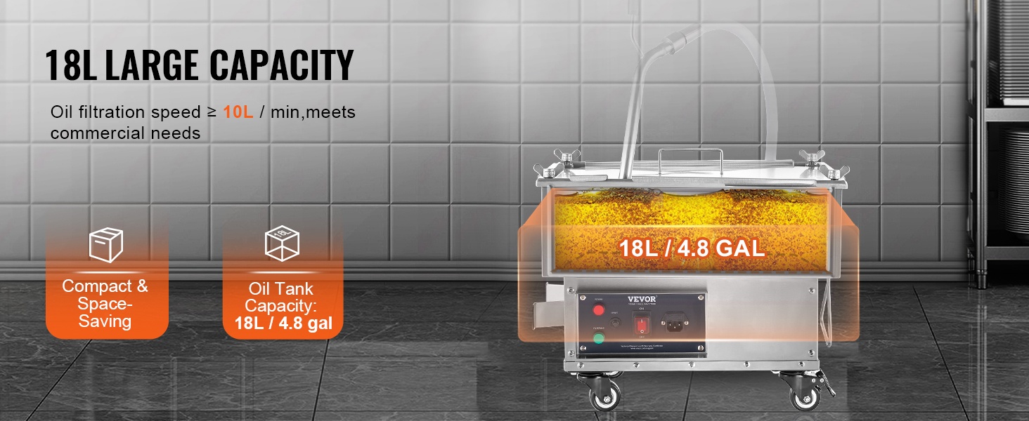 Suuri öljysäiliö ja nopea suodatusnopeus
