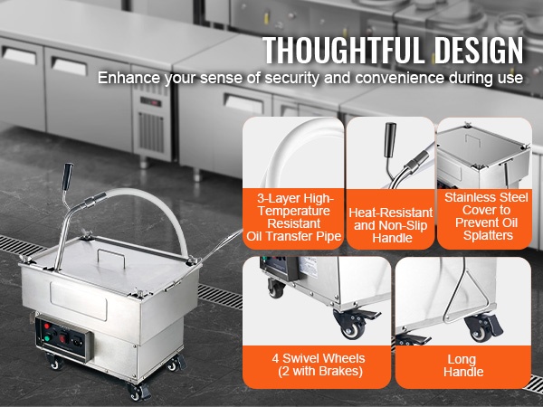 Pitkä kahva ja kääntyvät pyörät liikuteltavaan käyttöön