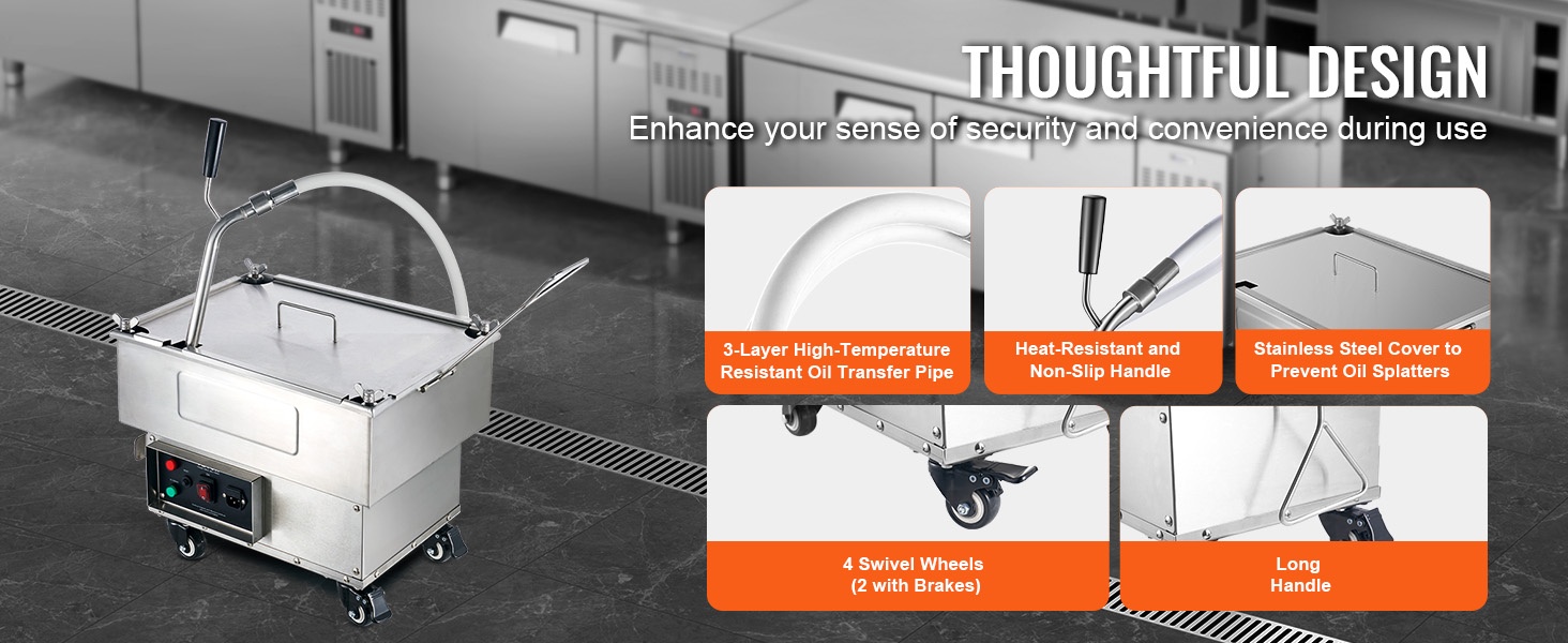 Lämpöä kestävä öljyletku ja kääntyvät pyörät