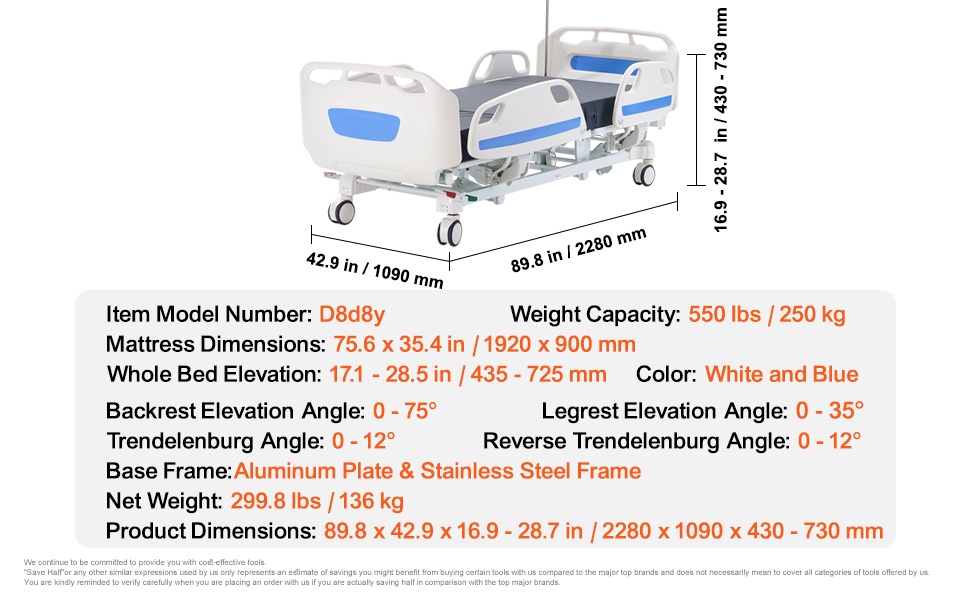 Sairaalasängyn yksityiskohtainen näkymä
