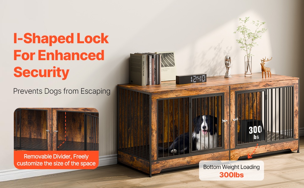 Koiranhäkki säädettävällä väliseinällä