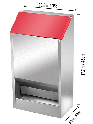 Siipikarjan syöttölaitteen mitat