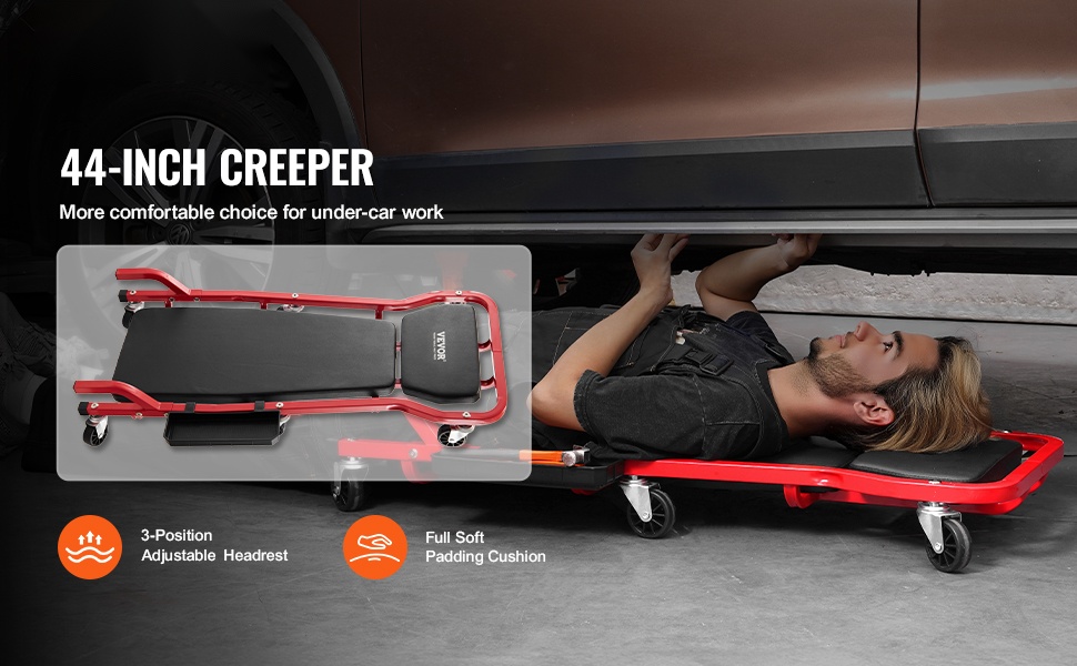 Mekaanikon muovinen makuualusta, yleisnäkymä