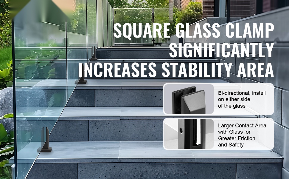 Neliönmuotoinen lasikiinnike, yleisnäkymä