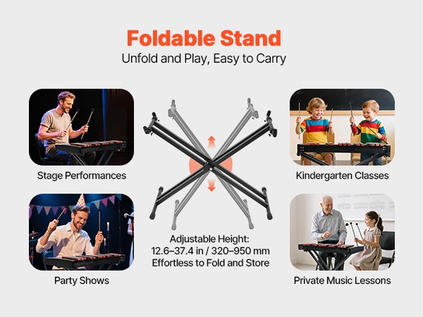 Taittuva X-jalusta kokoon taitettuna