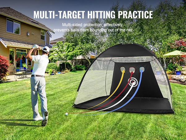 Harjoittelu golf-verkkoon pihalla