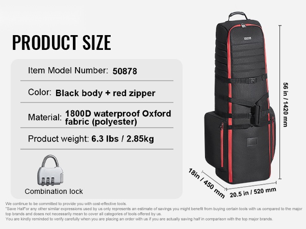 Golfmatkalaukun rakenne