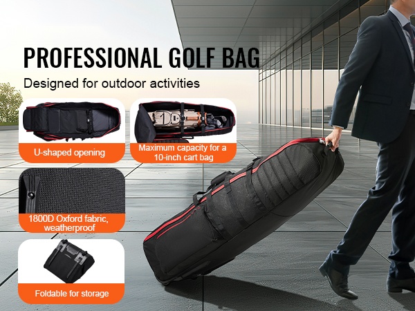 Golfmatkalaukku taitettuna