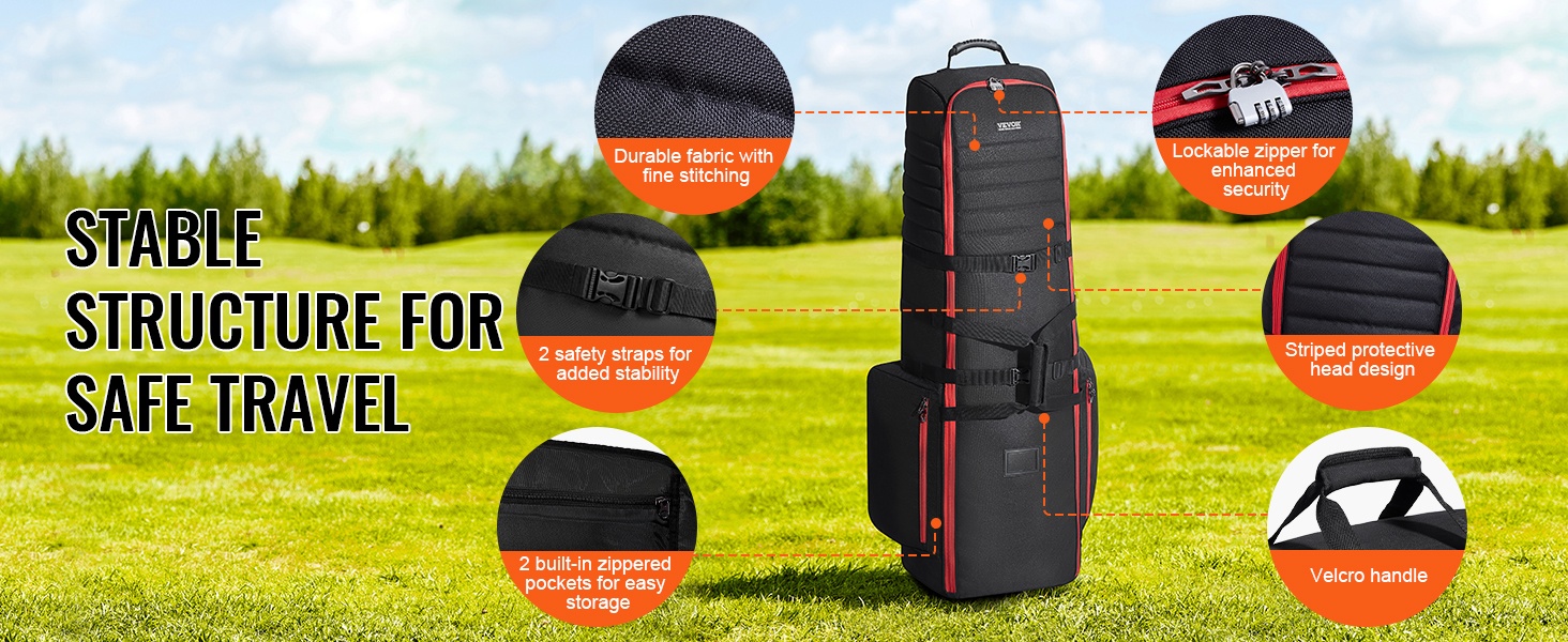 Golfmatkalaukun taskut