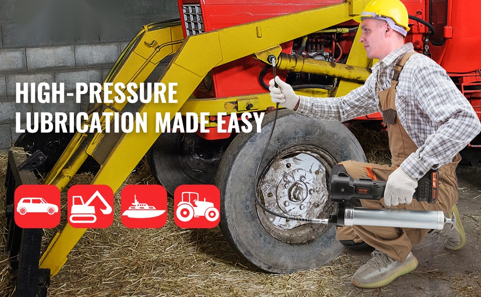 Akkukäyttöinen rasvaprässi kotelolla