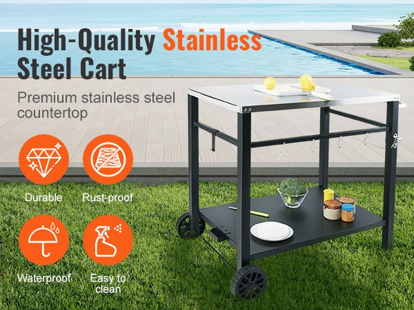 Käytännöllinen ulkokeittiökärry