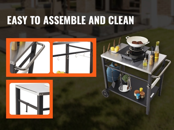 Monikäyttöinen ulkoruokakärry