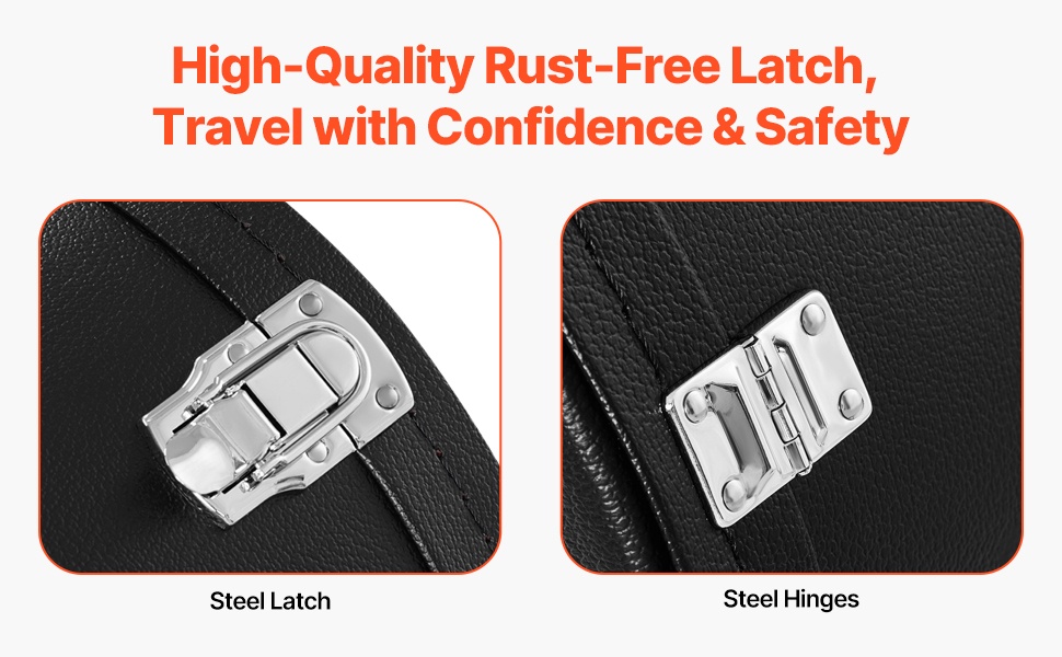 Teräslukot ja -saranat sähkökitaran kotelossa