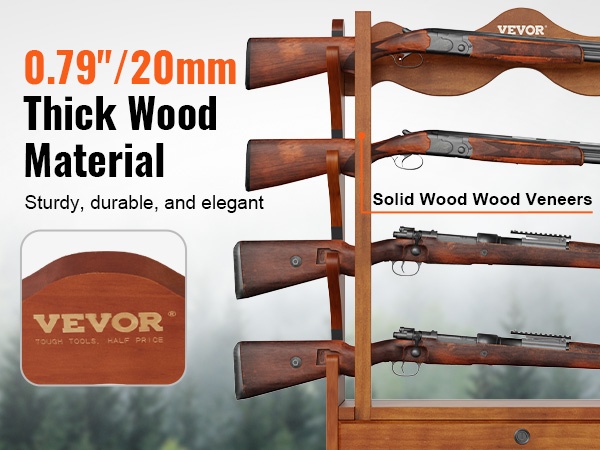 Tukeva puinen aseen seinäteline