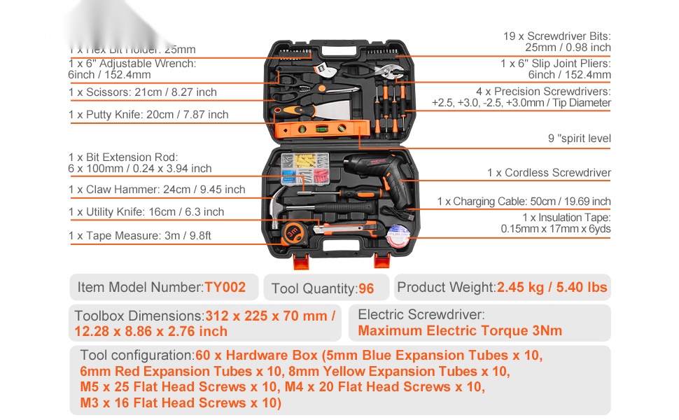 Kotitaloustyökalusarja kokonaisuutena