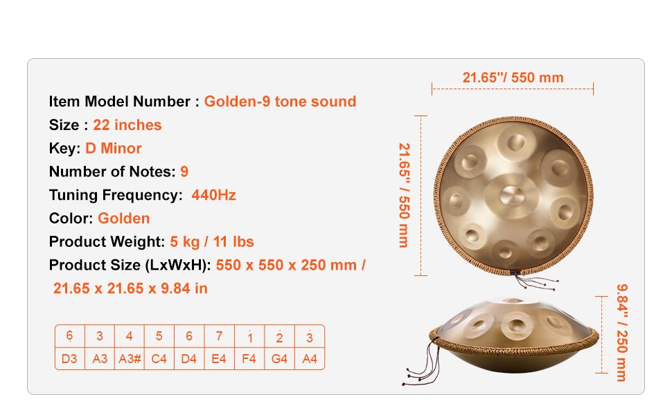 Handpan-rummun kokonaiskuva