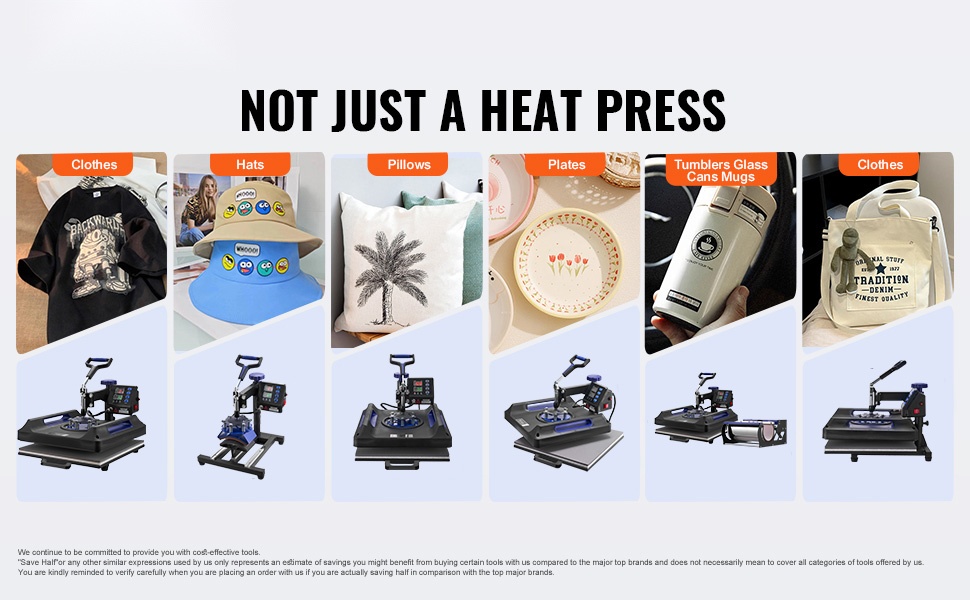 Lämpöprässin lisäosat ja kokonaisuus