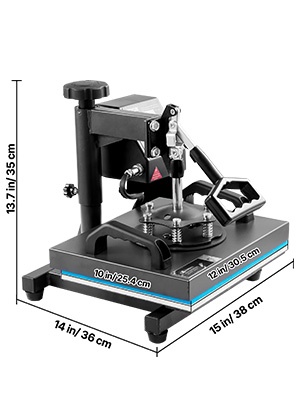 Lämpöprässin mitat ja rakenne