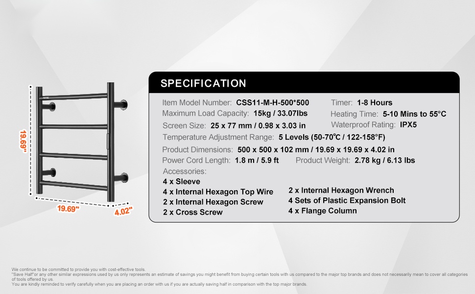 Pyyhekuivaimen mitat ja rakenne