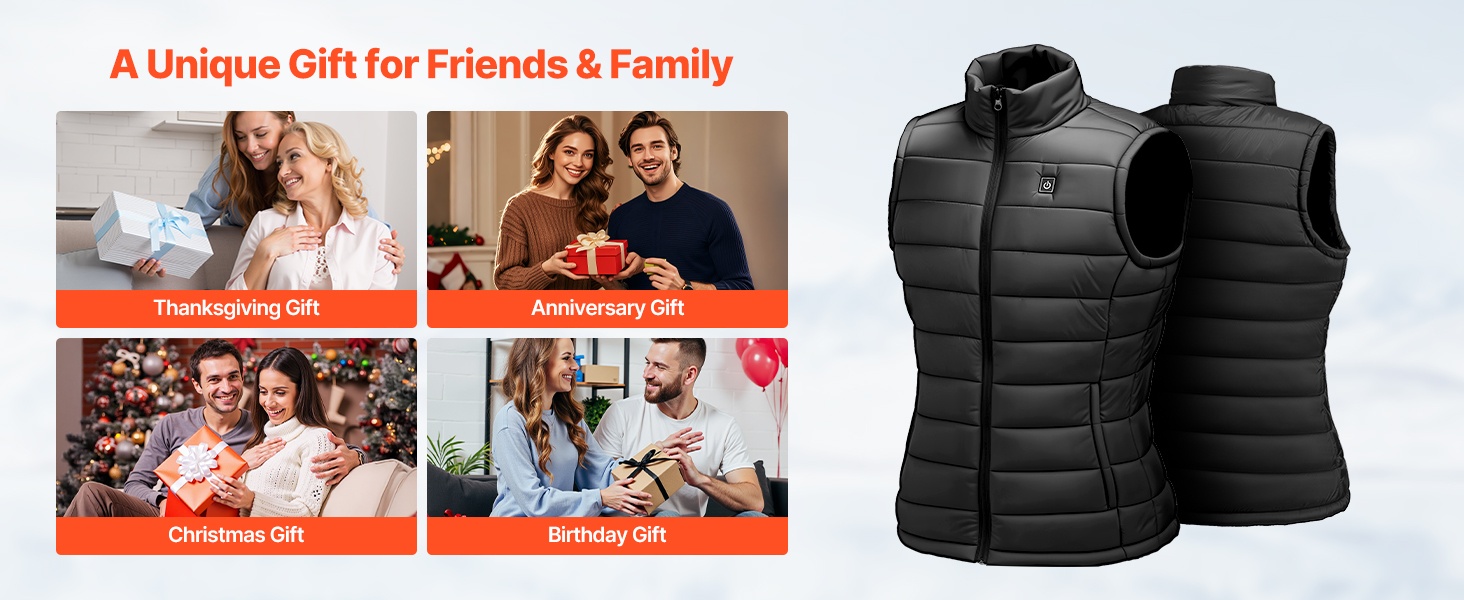 Lämmitettävä liivi lahjana