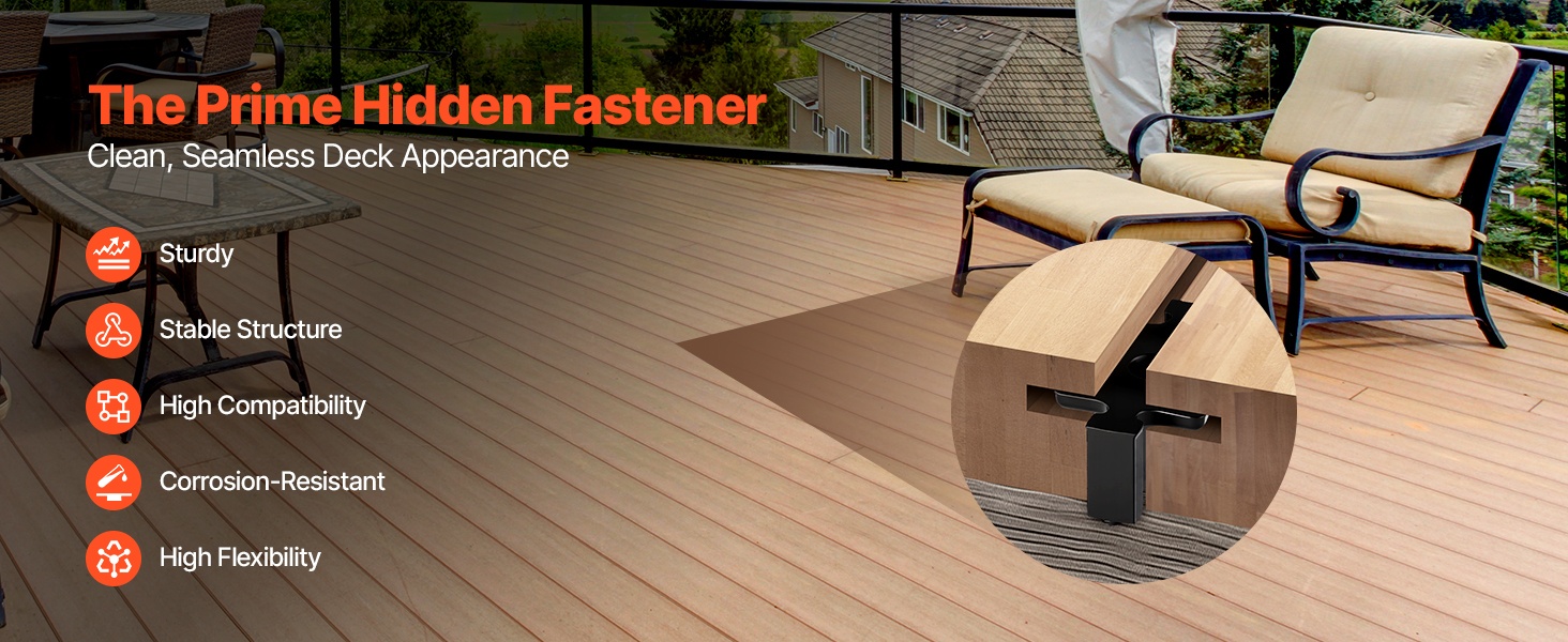 Piilokiinnikkeet komposiittiterassilaudoille