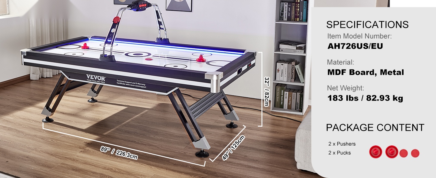 Ilmailmakiekkopöytä pelihuoneessa