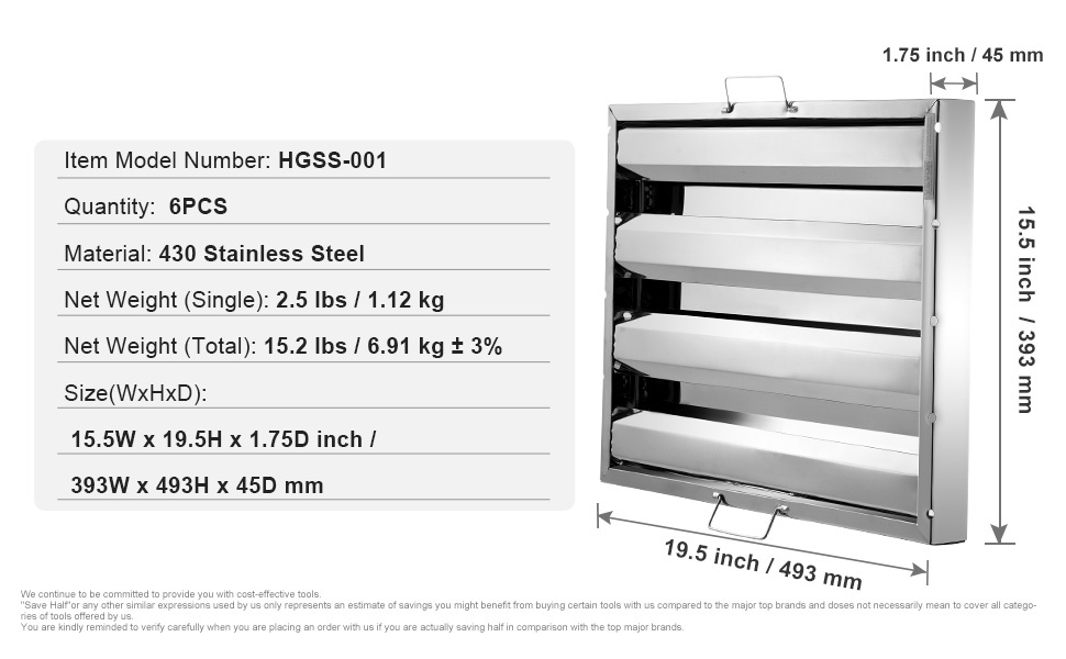 Kaupallinen liesikupusuodatin asennettuna