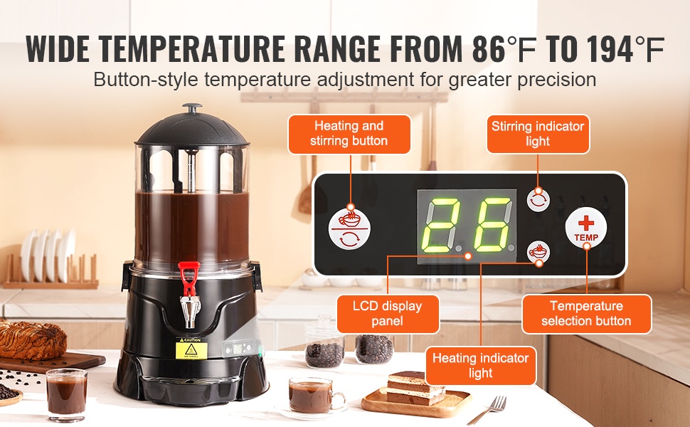 Lämpötilan säätö kosketuspainikkeilla