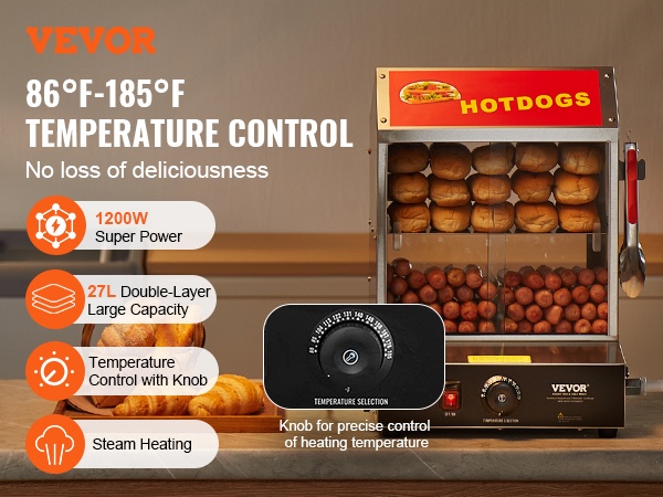 Hot dog -höyrystin esillepano